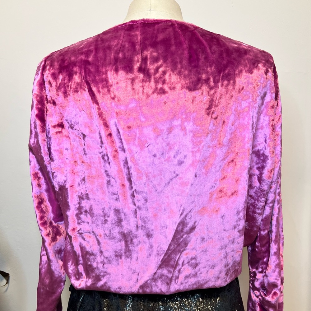 The Attico Crushed Pink Velvet Long Sleeve Dress size 38 - Picture 15 of 16